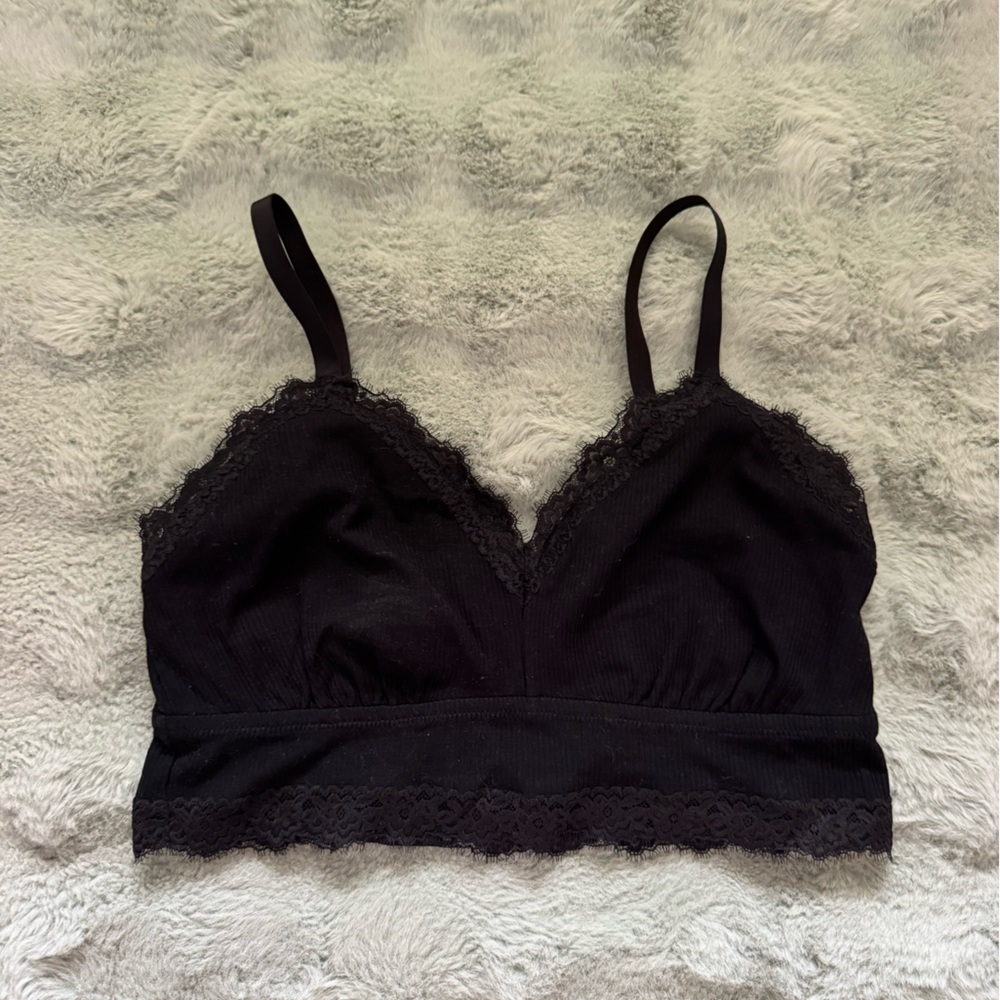 American Eagle Outfitters - Aerie - Black Lace Trim Bralette